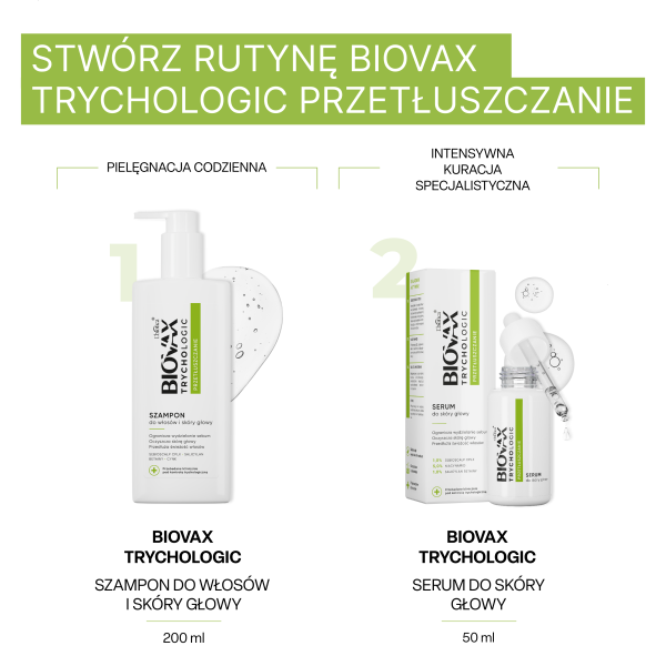 Biovax Trychologic szampon na przetłuszczające  się włosy 200 ml