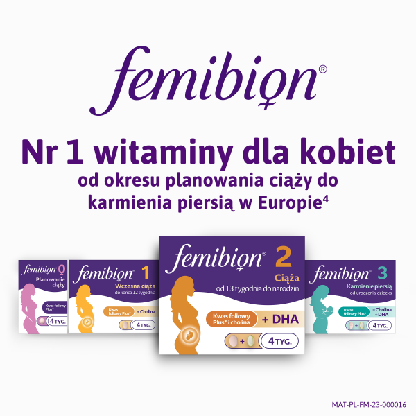 Femibion 2 Ciąża 13-40 tydz. kwas foliowy cholina DHA  28 kaps. +  28 tabl.