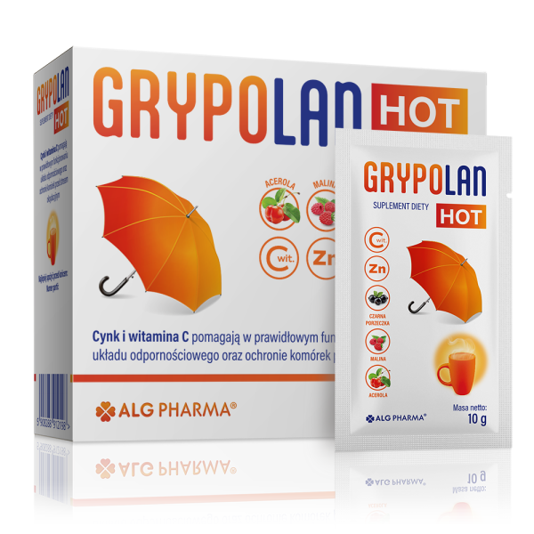 Grypolan Hot cynk + witamina C na odporność 10 saszetek