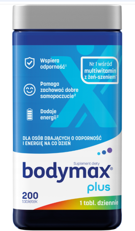 Bodymax Plus żeń-szeń na odporność i energię 200 tabletek