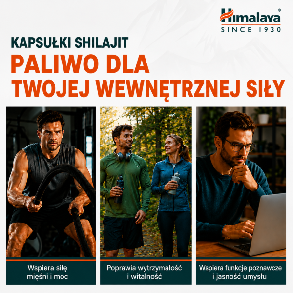 Himalaya Kapsułki shilajit na energię i siłę 60 sztuk