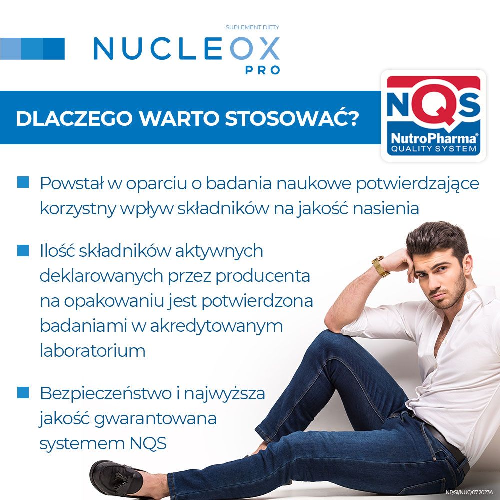 Nucleox Pro zestaw 30 sasz. + 30 kaps. na niepłodność mężczyzn