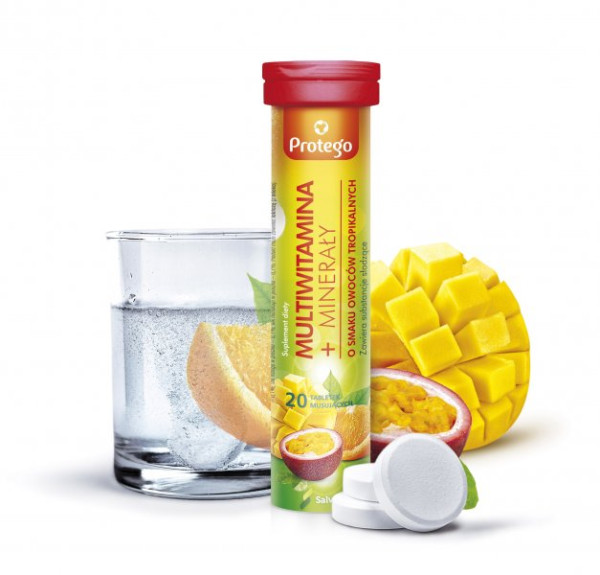 Protego Multiwitamina + Minerały owoce tropikane 20 tabletek