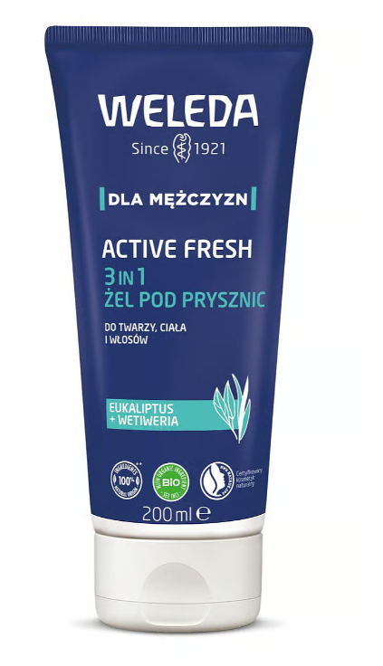WELEDA ACTIVE MEN Active Fresh 3 in 1 żel pod prysznic dla mężczyzn 200 ml