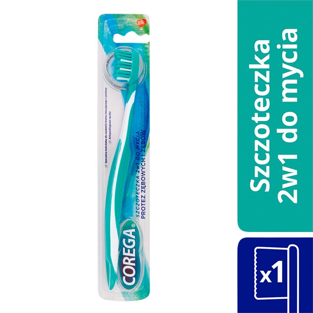 COREGA Szczoteczka 2w1 d/mycia protez zębo