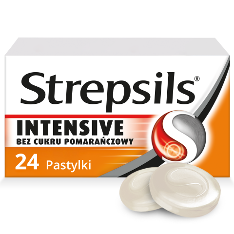 Strepsils Intensive bez cukru pomarań.x24