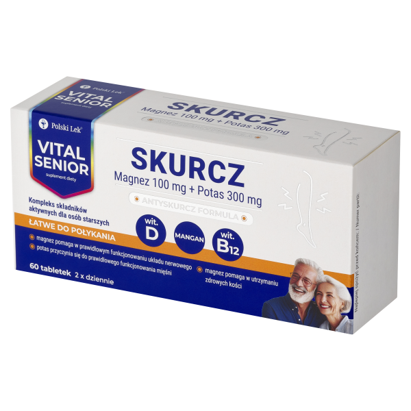 Vital Senior Skurcz Magnez + potas  + wit. B12 + wit. D 60 tabletek