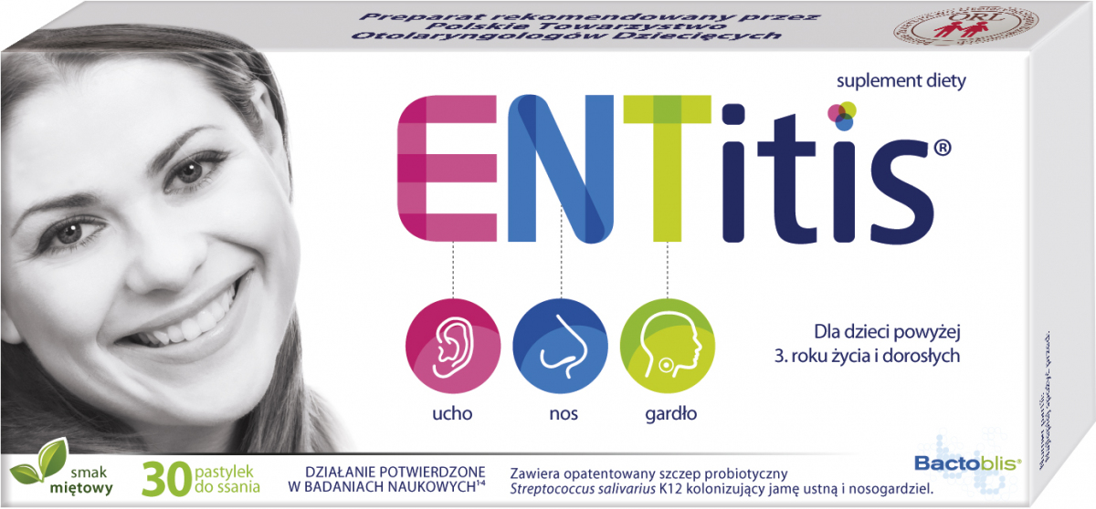 ENTitis smak miętowy 30 pastylek do ssania