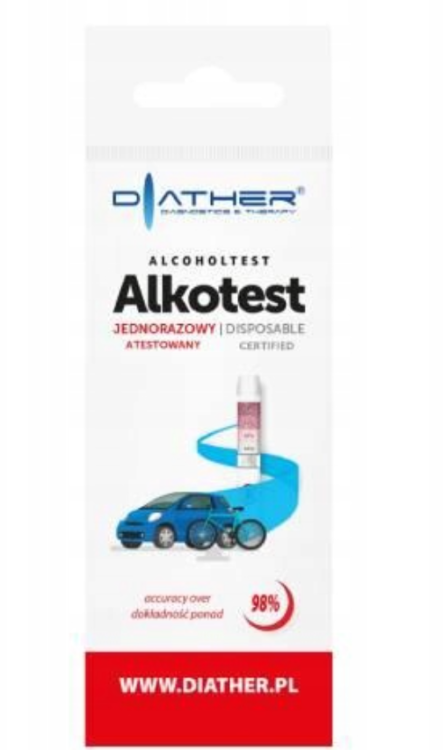 Alkotest jednorazowy atestowany DIATHER 1 sztuk