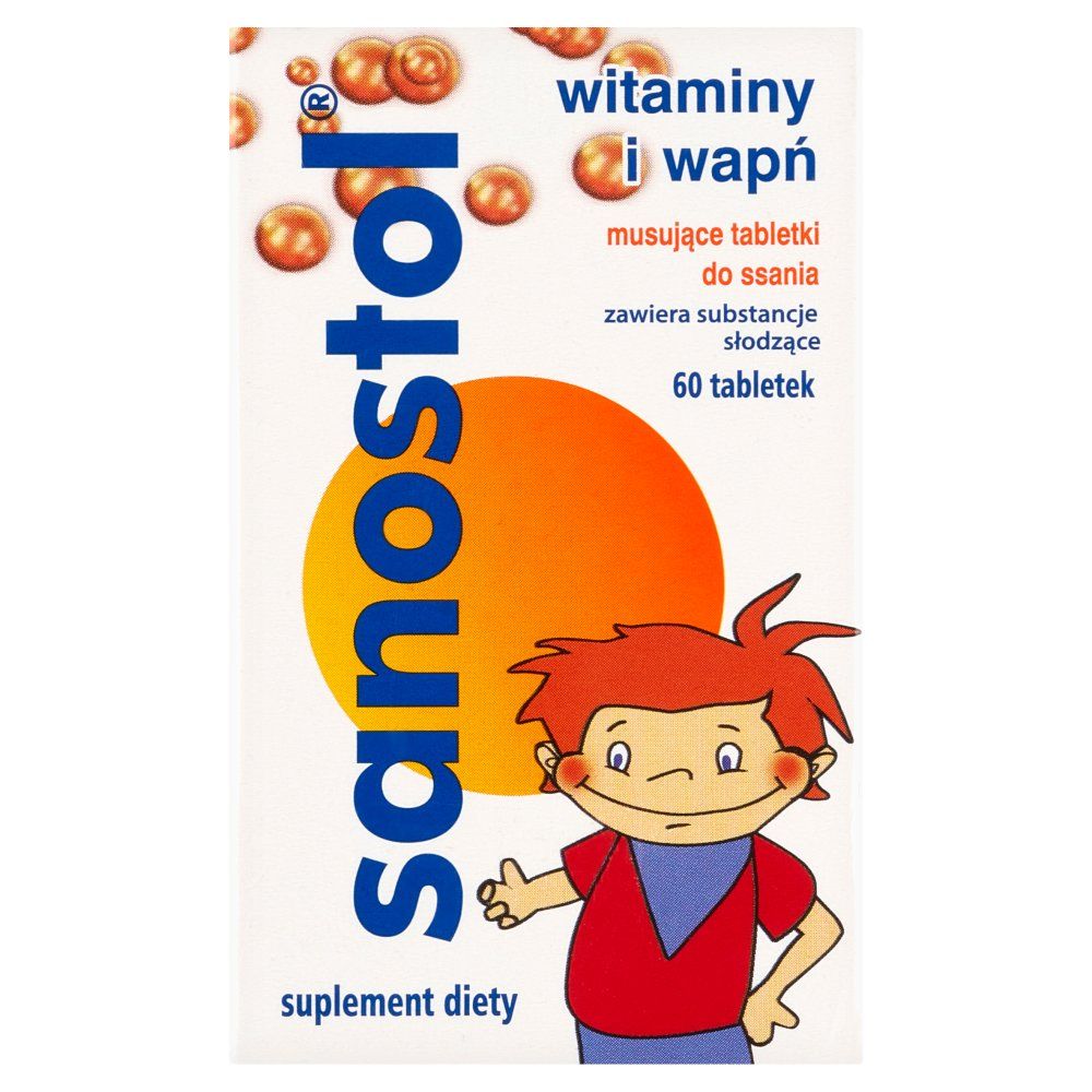 Sanostol witaminy i wapń  60 tabletek musujących do ssania