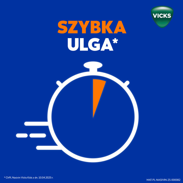 Aerozol do nosa Nasivin Vicks Kids na zatkany nos, lek udrażniający, dla dzieci powyżej 1. do 6 r.ż., 10 ml