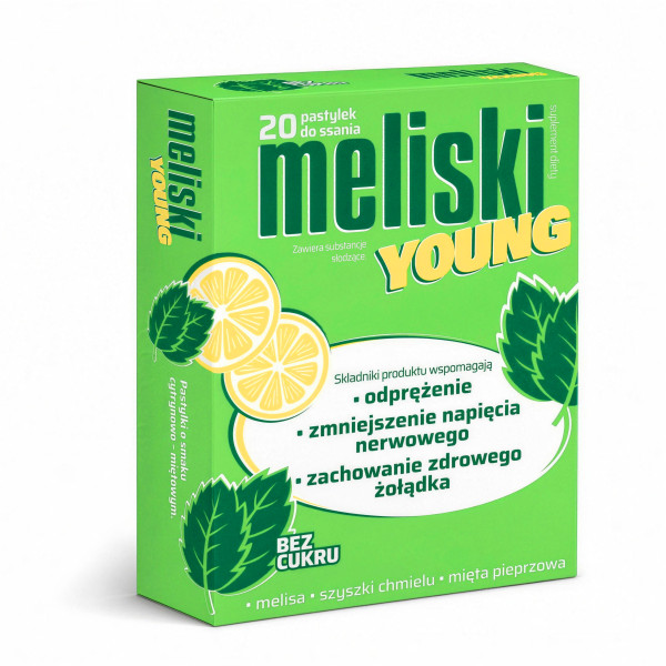 Meliski Young BEZ CUKRU  20 pastylek do ssania