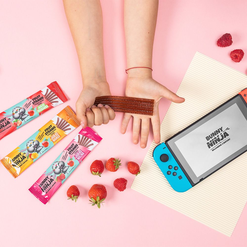 BUNNY NINJA FRUIT Przekąska jabłko-truskawka 16g