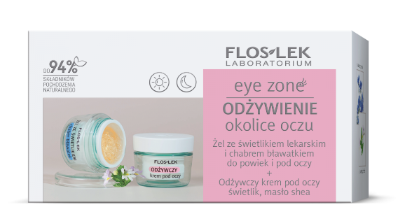 FLOS-LEK Zestaw EYE ZONE ODŻYWCZY Żel + krem  pod oczy