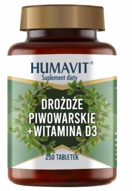 HUMAVIT Drożdże Piwowarskie + Witamina D3 250 tabletek