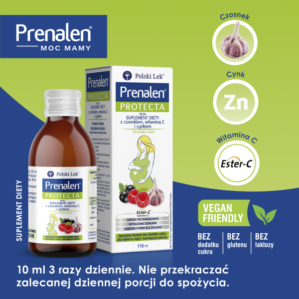 Prenalen Protecta, płyn z czosnkiem witaminą C i cynkiem 115 ml
