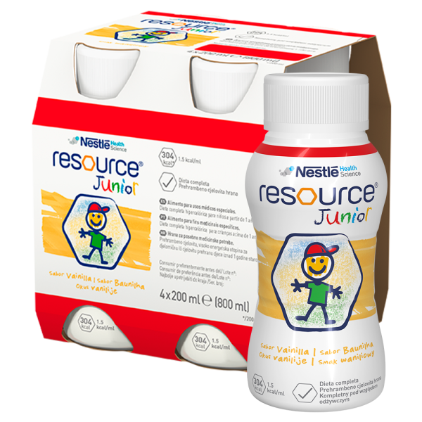 Nestle RESOURCE Junior preparat odżywczy WANILIA 4x200 ml