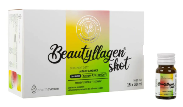 Beautyllagen Shot Jabłko-Limonka 15 x 30 ml