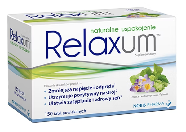 Relaxum na uspokojenie i spokojne zasypianie 150 tabletek