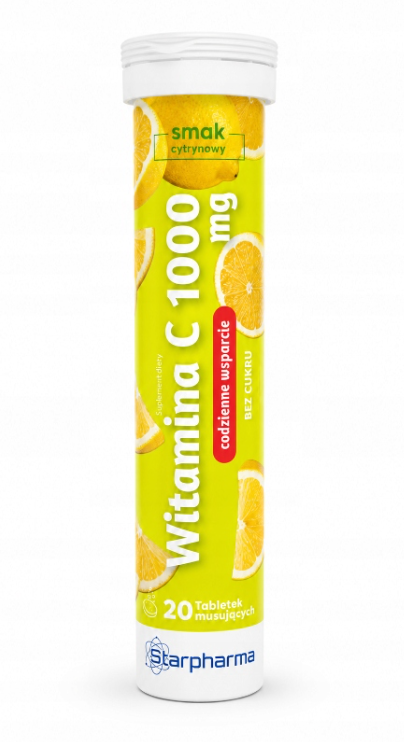 STARPHARMA Witamina C 1000 mg cytryna BEZ CUKRU 20 tabletek musujących