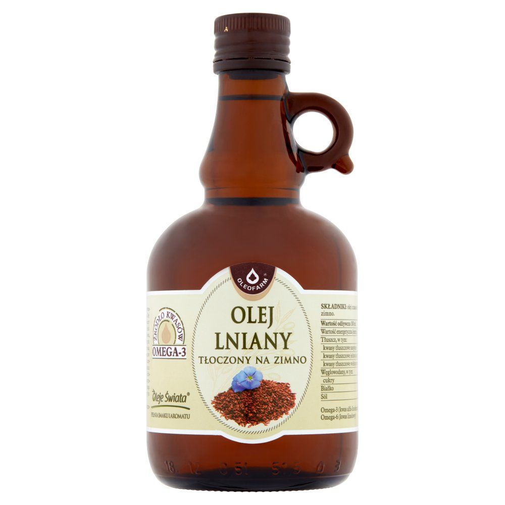 Olej lniany budwigowy nieoczyszczony 500ml
