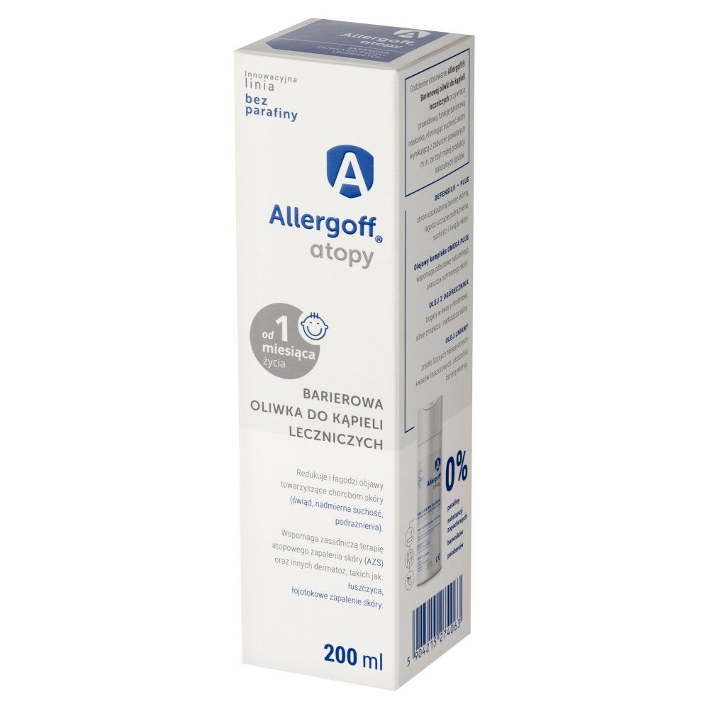 ALLERGOFF Barierowa Oliwka do kąpieli leczniczych 200 ml