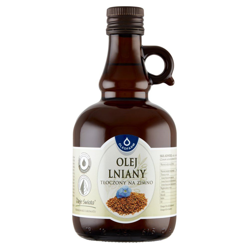 Olej lniany budwigowy nieoczyszczony 500ml