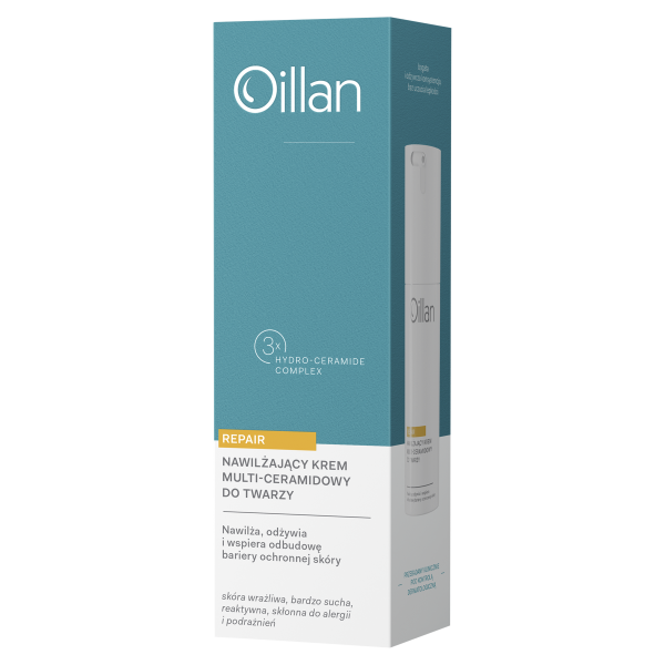 Oillan Repair Krem nawilżający multi-ceramidowy do twarzy dla skóry wrażliwej i bardzo suchej 50 ml