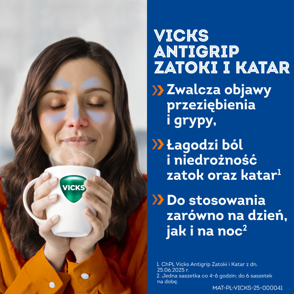 Vicks AntiGrip Zatoki i Katar pomarańczowy 10 saszetek