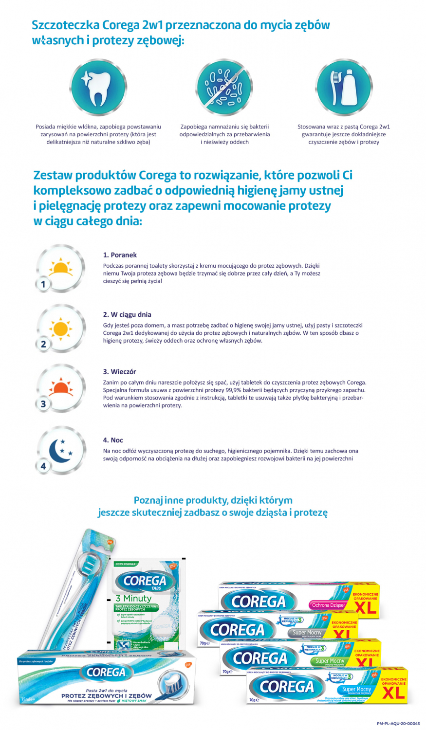 COREGA Szczoteczka 2w1 d/mycia protez zębo