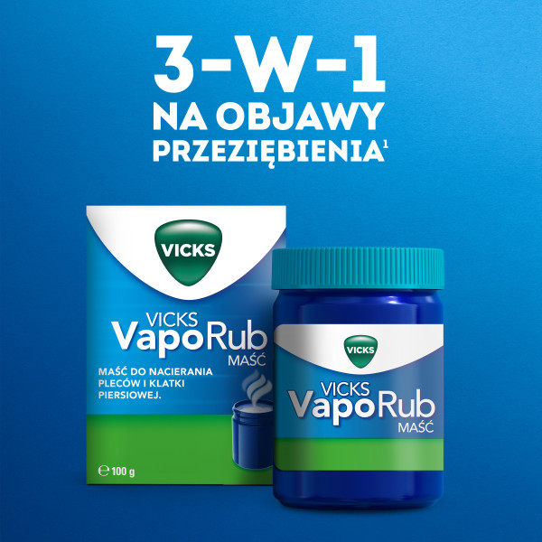 Vicks VapoRub 3-w-1 na objawy przeziębienia, 100 g