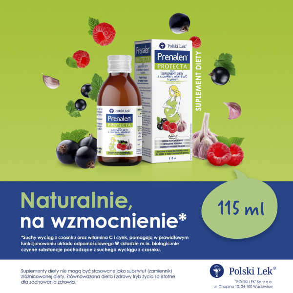 Prenalen Protecta, płyn z czosnkiem witaminą C i cynkiem 115 ml