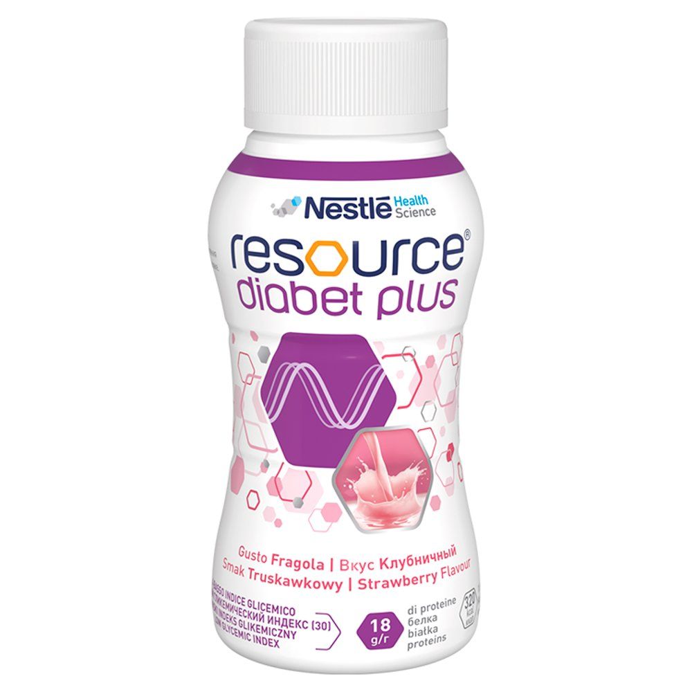 RESOURCE Diabet Plus Płyn smak truskawkowy 4 x 200ml