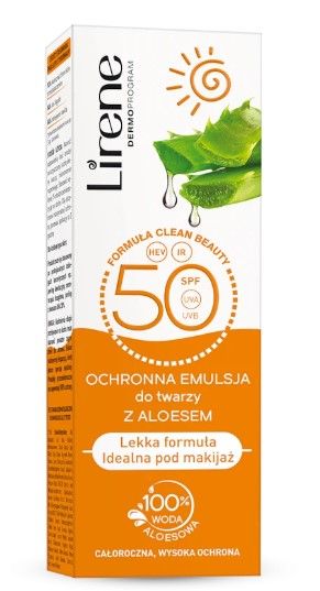 Lirene Emulsja ochronna do twarzy z aloesem SPF 50+ 50ml