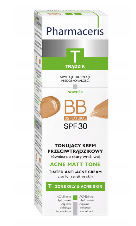 PHARMACERIS T ACNE MATT TONE KREM BB 02 NATURAL SPF30 krem przeciwtrądzikowy 30 ml