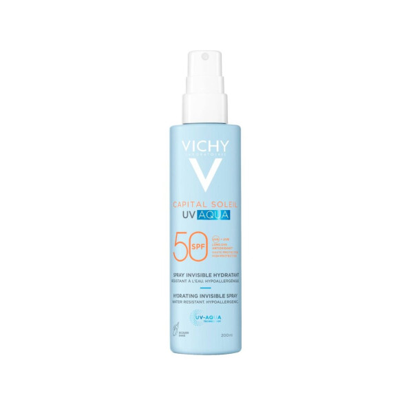 Vichy Capital Soleil UV-Aqua SPF50 Spray do ciała ochronna mgiełka do twarzy i ciała 200 ml