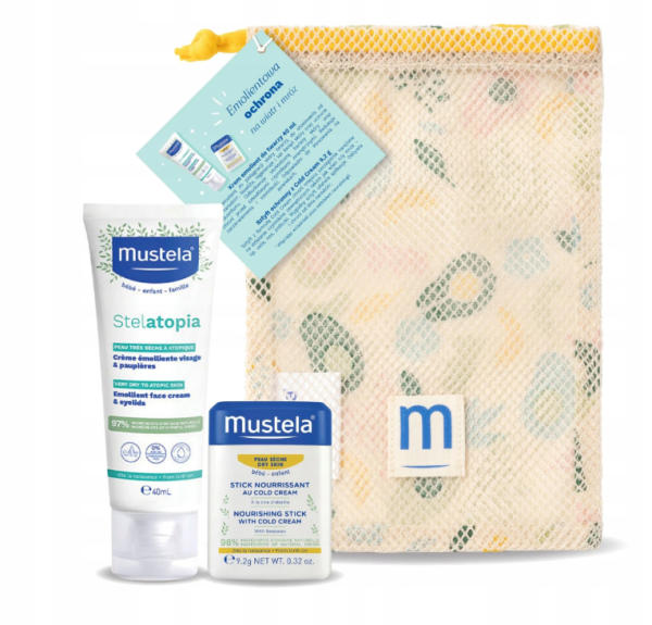 MUSTELA ZESTAW Emolientowa Ochrona krem Stelatopia + Sztyft ochronny Cold Cream