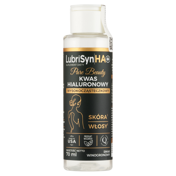 LubriSyn HA+ Kwas hialuronowy wysokocząsteczkowy skóra włosy smak winogronowy 70 ml