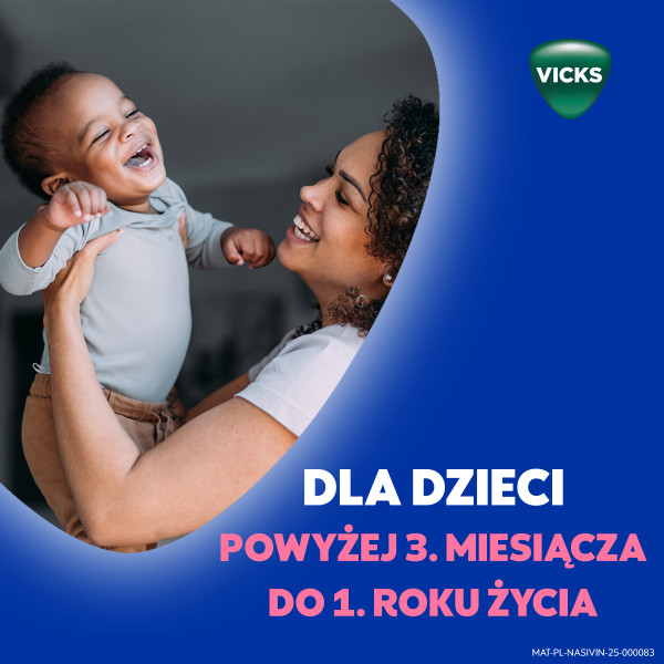 Krople Nasivin Vicks Baby, lek udrażniający, dzieci 3 mies. + 5 ml