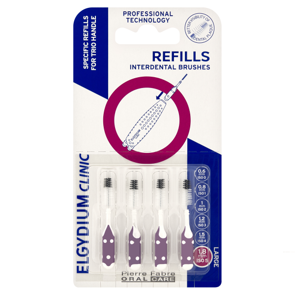ELGYDIUM Clinic Refill Purpurowa (ISO 5) Wkłady do szczoteczek międzyzębowych 4 sztuki