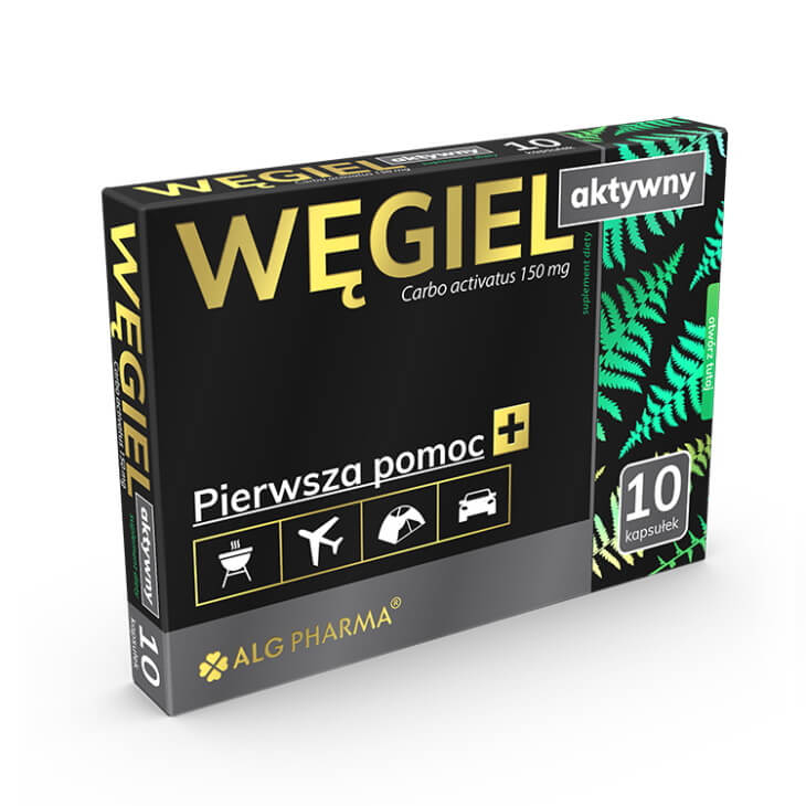 Węgiel aktywny kaps. 0,15 g 10 kaps.