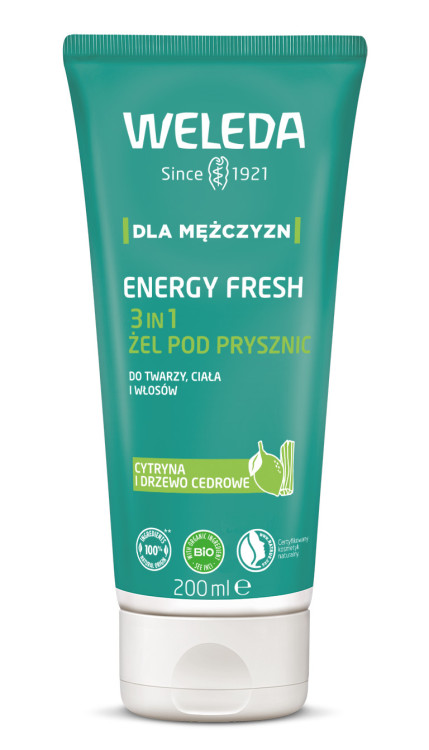 WELEDA ENERGY FRESH 3 IN 1 ŻEL POD PRYSZNIC DLA MĘŻCZYZN 200 ml