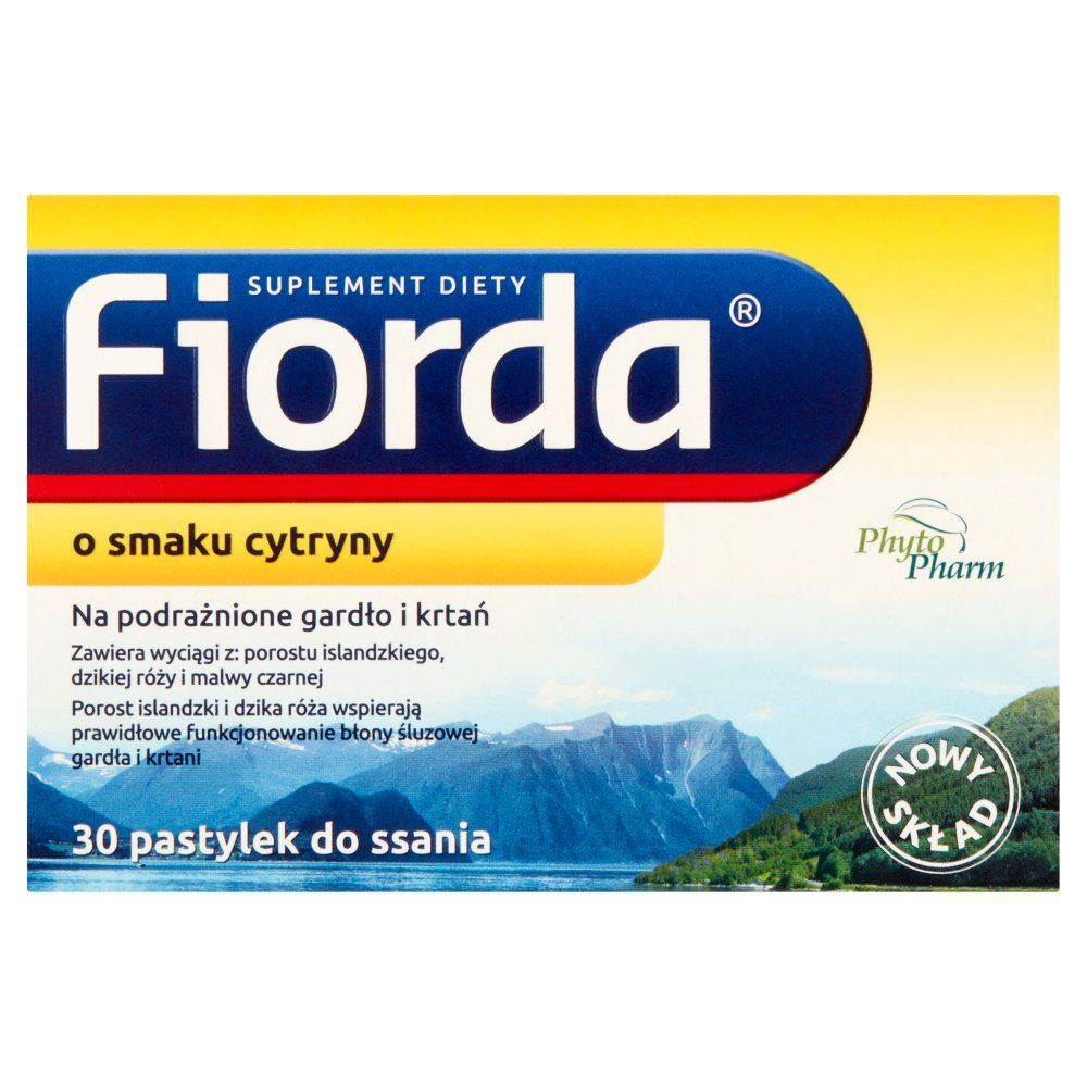 Fiorda, pastylki do ssania o smaku cytryny, 30 szt.