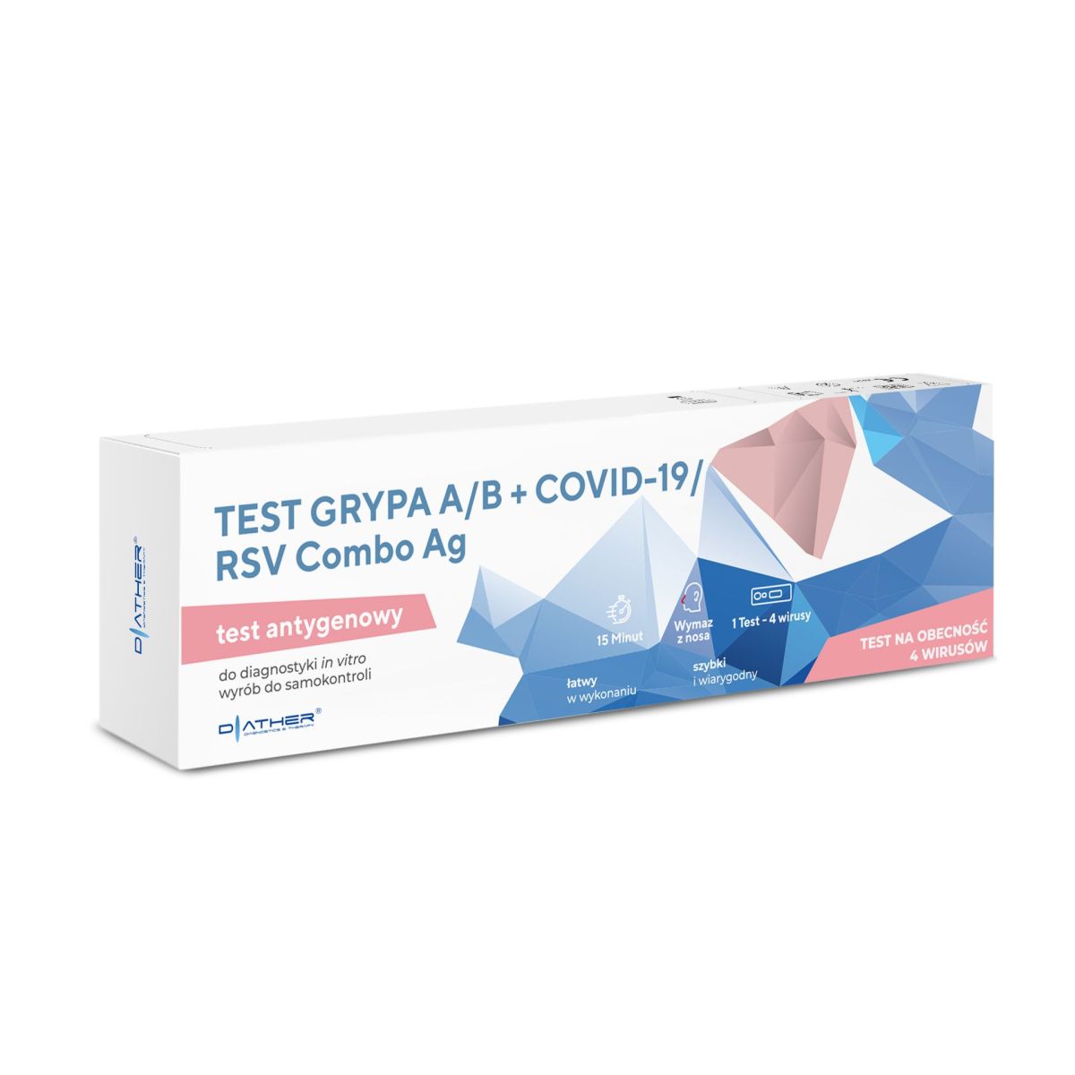 DIATHER Test Grypa A/B + COVID-19/RSV Combo Ag 1sz