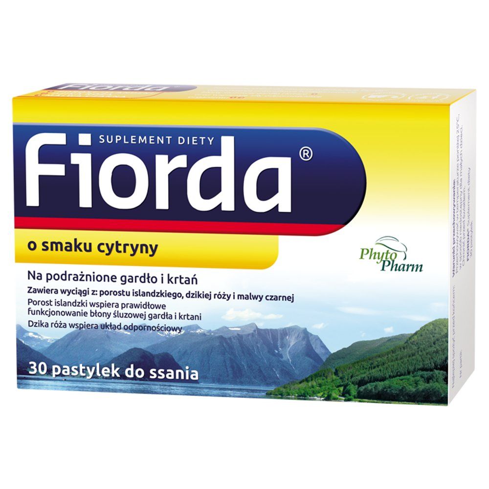 Fiorda, pastylki do ssania o smaku cytryny, 30 szt.