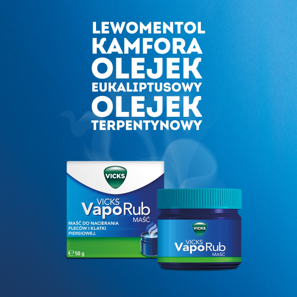 Vicks VapoRub 3-w-1 na objawy przeziębienia, 50 g