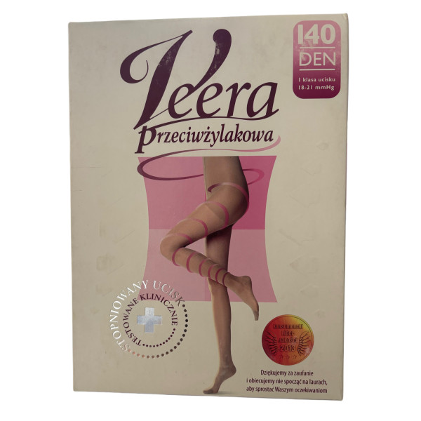 Veera Rajstopy przeciwżylakowe 140 DEM 18-21 mmHg rozm. 2/M czarne