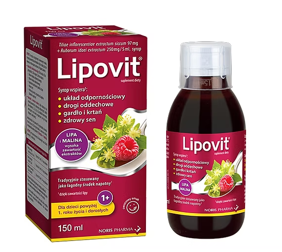 Lipovit Lipa I Malina Syrop syrop na gardło i krtań 150 ml