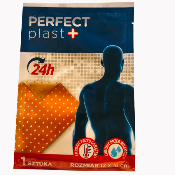 PERFECT PLAST Plaster rozgrzewający NA BÓL PLECÓW MIĘŚNI 12 x 18 cm 1 sztuka
