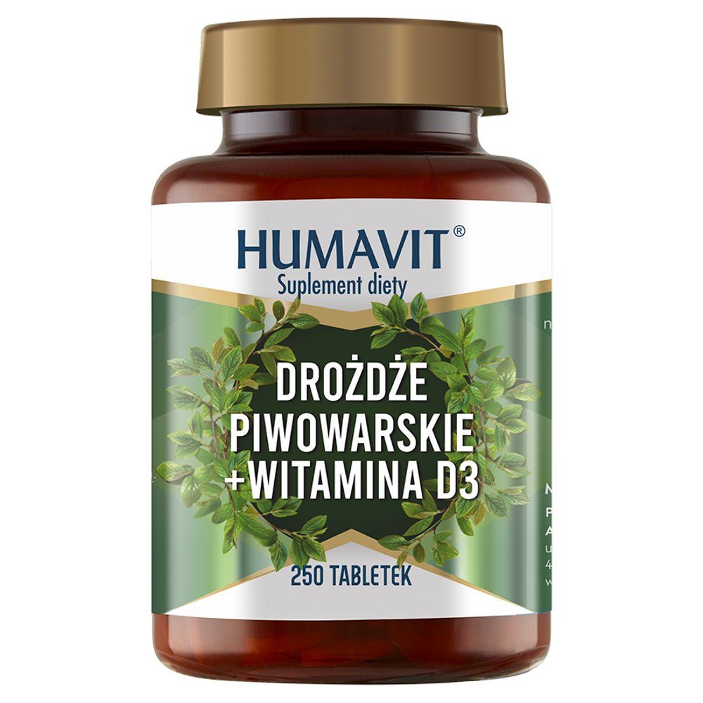 HUMAVIT Drożdże Piwowarskie + Witamina D3 250 tabletek